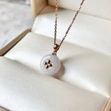 SOLD OUT: A-Grade Lavender Jadeite Donut Pendant (Lilac Flower) No.172077