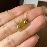 A-Grade Natural Osmanthus Floral Jadeite Tag Pendant No. 172972