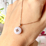 SOLD OUT: A-Grade Lavender Jadeite Donut Pendant (Lilac Flower) No.172077