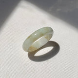 17.2mm A-Grade Natural White Yellow Jadeite Ring Band No. 161870