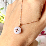 SOLD OUT: A-Grade Lavender Jadeite Donut Pendant (Lilac Flower) No.172077