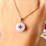 SOLD OUT: A-Grade Lavender Jadeite Donut Pendant (Lilac Flower) No.172077