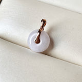 SOLD OUT: A-Grade Lavender Jadeite Donut Pendant (Lilac Flower) No.172077