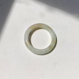 17.2mm A-Grade Natural White Yellow Jadeite Ring Band No. 161870