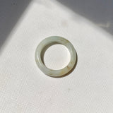 17.2mm A-Grade Natural White Yellow Jadeite Ring Band No. 161870