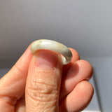 17.2mm A-Grade Natural White Yellow Jadeite Ring Band No. 161870