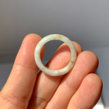 17.2mm A-Grade Natural White Yellow Jadeite Ring Band No. 161870