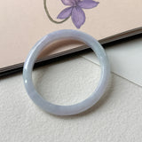54mm A-Grade Natural Lavender Green Jadeite Modern Oval Bangle No. 152099