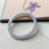 54mm A-Grade Natural Lavender Green Jadeite Modern Oval Bangle No. 152099