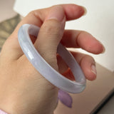54mm A-Grade Natural Lavender Green Jadeite Modern Oval Bangle No. 152099