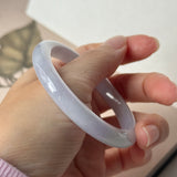 54mm A-Grade Natural Lavender Green Jadeite Modern Oval Bangle No. 152099