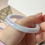 54mm A-Grade Natural Lavender Green Jadeite Modern Oval Bangle No. 152099