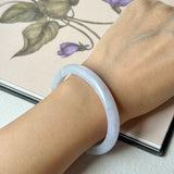 54mm A-Grade Natural Lavender Green Jadeite Modern Oval Bangle No. 152099