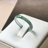 19.2mm Icy A-Grade Natural Dark Bluish Green Jadeite Slim Cut Ring Band No. 162633