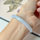 54mm A-Grade Natural Lavender Green Jadeite Modern Oval Bangle No. 152099