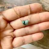 A-Grade Natural Imperial Floral Jadeite Jelly Bean Pendant No.172945