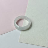 SOLD OUT: 18.3mm A-Grade Natural Light Lilac with Green Jadeite Abacus Ring Band No.162345