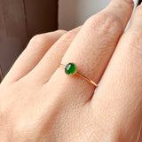 16.1mm Icy A-Grade Natural Imperial Green Jadeite Petite Dolly Ring No.162329