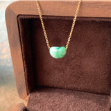 A-Grade Natural Imperial Floral Jadeite Jelly Bean Pendant No.172945