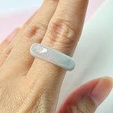 SOLD OUT: 18.3mm A-Grade Natural Light Lilac with Green Jadeite Abacus Ring Band No.162345