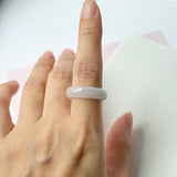 SOLD OUT: 18.3mm A-Grade Natural Light Lilac with Green Jadeite Abacus Ring Band No.162345