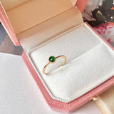 15.3mm Icy A-Grade Natural Imperial Green Jadeite Petite Dolly Ring No.162330
