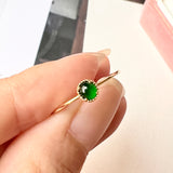 15.3mm Icy A-Grade Natural Imperial Green Jadeite Petite Dolly Ring No.162330