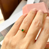 15.3mm Icy A-Grade Natural Imperial Green Jadeite Petite Dolly Ring No.162330