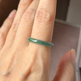 18.2mm Icy A-Grade Natural Bluish Green Jadeite Slim Cut Ring Band No. 162635