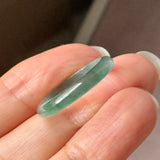 18.2mm Icy A-Grade Natural Bluish Green Jadeite Slim Cut Ring Band No. 162635