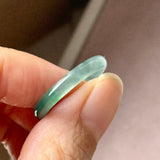 18.2mm Icy A-Grade Natural Bluish Green Jadeite Slim Cut Ring Band No. 162635