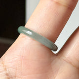 18.2mm Icy A-Grade Natural Bluish Green Jadeite Slim Cut Ring Band No. 162636