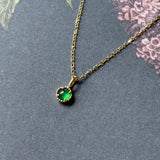 Icy A-Grade Imperial Green Jadeite Petite Dolly Pendant (Champagne) No.172640