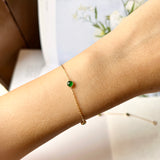 SOLD OUT: Icy A-Grade Natural Imperial Green Jadeite B.Petite Dolly Bracelet No.190371