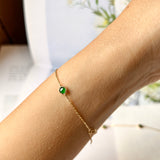 Icy A-Grade Natural Imperial Green Jadeite B.Petite Dolly Bracelet No.190371