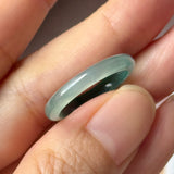18.2mm Icy A-Grade Natural Bluish Green Jadeite Slim Cut Ring Band No. 162636