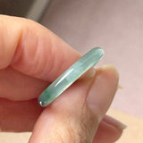 18.2mm Icy A-Grade Natural Bluish Green Jadeite Slim Cut Ring Band No. 162636