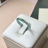 18.2mm Icy A-Grade Natural Bluish Green Jadeite Slim Cut Ring Band No. 162637