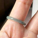 18.2mm Icy A-Grade Natural Bluish Green Jadeite Slim Cut Ring Band No. 162637