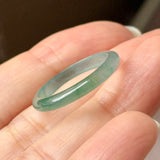 18.2mm Icy A-Grade Natural Bluish Green Jadeite Slim Cut Ring Band No. 162637