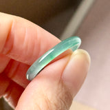 18.2mm Icy A-Grade Natural Bluish Green Jadeite Slim Cut Ring Band No. 162637