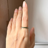 16.2mm Icy A-Grade Natural Blue Green Jadeite Slim Cut Ring Band No. 162638