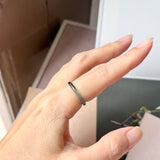 16.2mm Icy A-Grade Natural Blue Green Jadeite Slim Cut Ring Band No. 162638