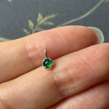 Icy A-Grade Imperial Green Jadeite Petite Dolly Pendant (White) No.172641