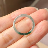 16.2mm Icy A-Grade Natural Blue Green Jadeite Slim Cut Ring Band No. 162638
