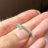 16.2mm Icy A-Grade Natural Blue Green Jadeite Slim Cut Ring Band No. 162638