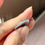 16.2mm Icy A-Grade Natural Blue Green Jadeite Slim Cut Ring Band No. 162638