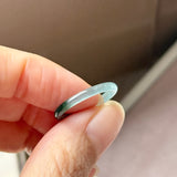 16.2mm Icy A-Grade Natural Blue Green Jadeite Slim Cut Ring Band No. 162638