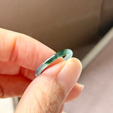 16.2mm Icy A-Grade Natural Blue Green Jadeite Slim Cut Ring Band No. 162638