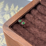 Icy A-Grade Natural Imperial Green Jadeite Petite Dolly Earring (White) No.180862